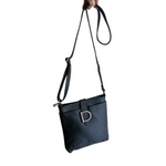 Tracolla Quadrata D in Vera Pelle Dollaro Made In Italy