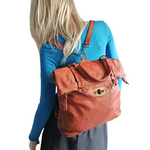 2way Zaino / Borsa in Vera Pelle Sauvage Morbida Made In Italy SS250