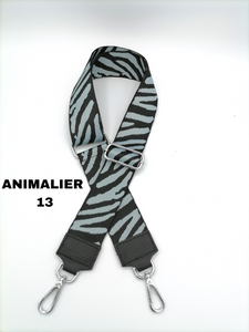Tracolla Animalier zebrato blu