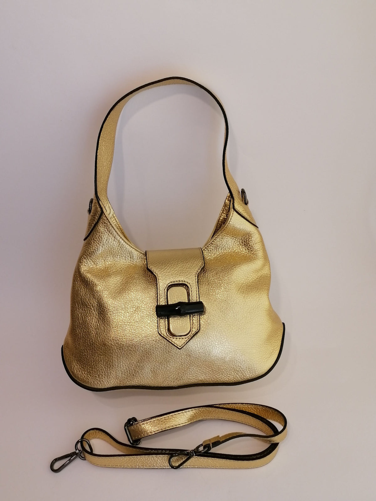 borsa hobo bambù dollaro oro