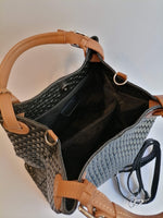 shopper intrecciata stampata top