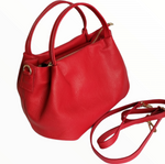 Borsa ovale in vera pelle con tracolla regolabile