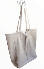 Tote Bag Grande in Vera Pelle Verniciata Made In Italy