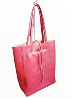 Tote Bag Grande in Vera Pelle Verniciata Made In Italy