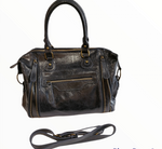 bauletto zip blu verniciata