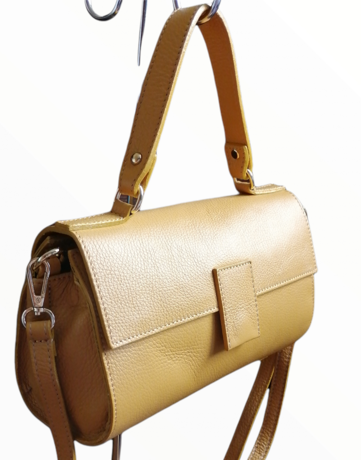 Borsa rettangolo in vera pelle
