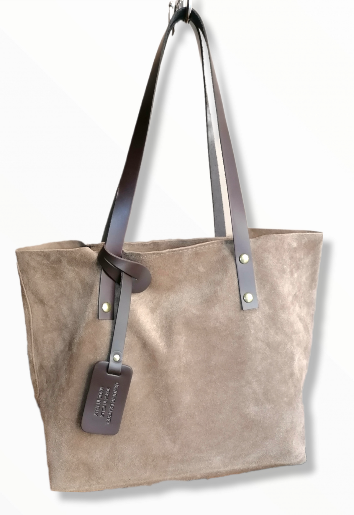 tote mini scamosciata beige