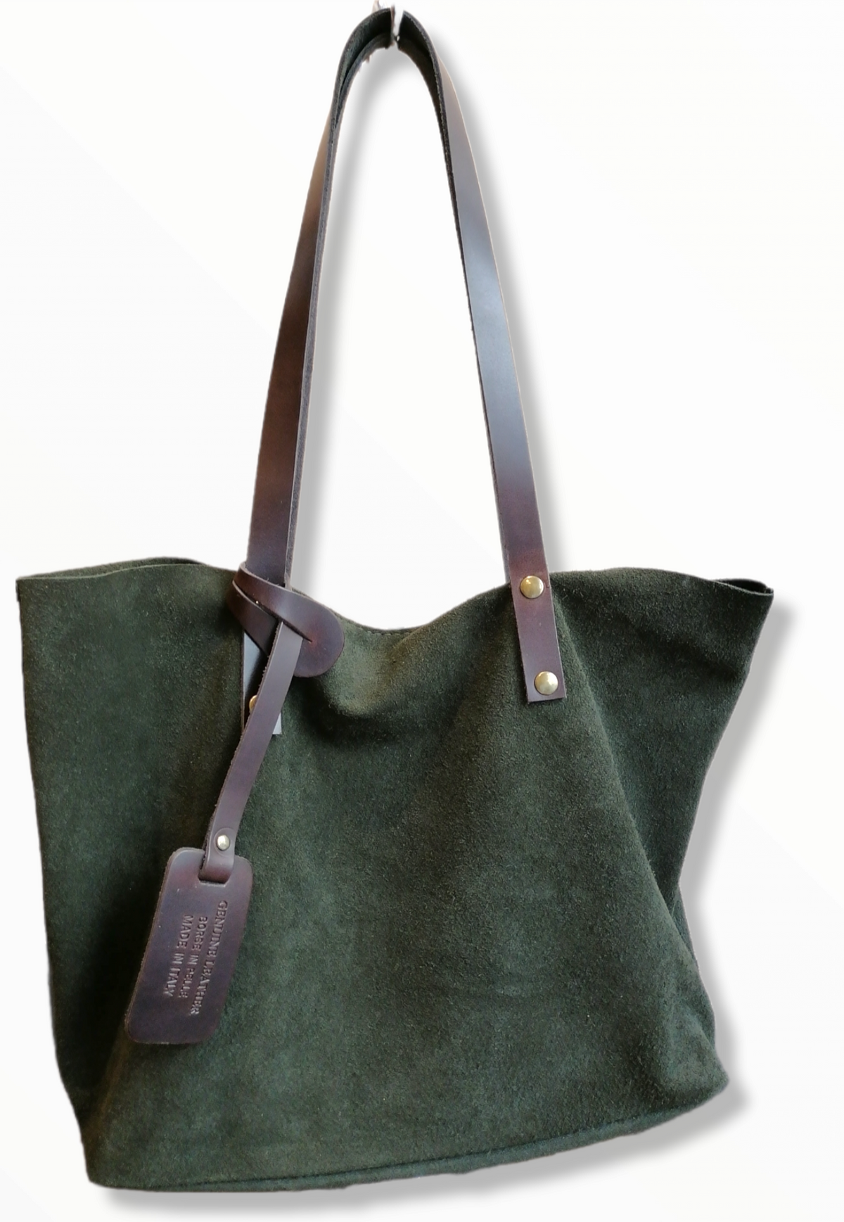 tote mini scamosciata verde militare