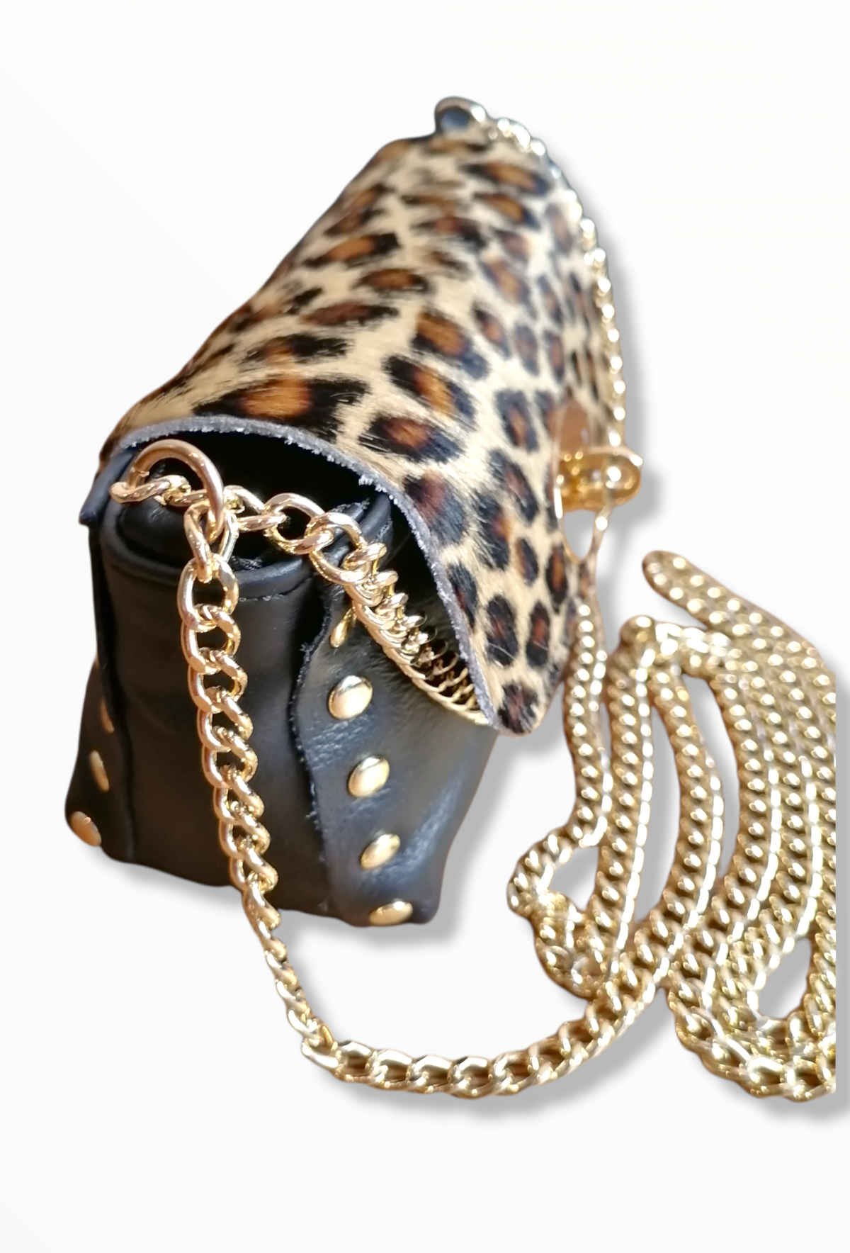 pochette piccola catena leopardato