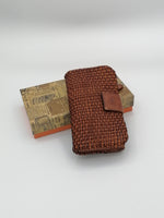 POFSS1401-89 Portafoglio lungo in Pelle Intrecciata effetto Vintage