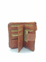 POFSS1401-89 Portafoglio lungo in Pelle Intrecciata effetto Vintage