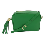 dollaro frangia pelle verde 