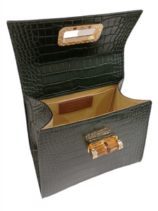 Borsa Vera Pelle Rigida Bambù Modello S