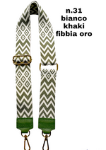 Tracolla Larga 5cm Ricamo Regolabile in Tessuto / Nylon