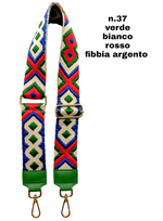 Tracolla Larga 5cm Ricamo Regolabile in Tessuto / Nylon