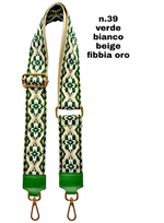 Tracolla Larga 5cm Ricamo Regolabile in Tessuto / Nylon