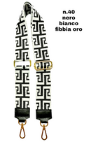 Tracolla Larga 5cm Ricamo Regolabile in Tessuto / Nylon