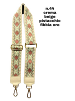 Tracolla Larga 5cm Ricamo Regolabile in Tessuto / Nylon