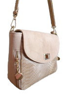 Borsa a Tracolla con 2 ciondoli in Vera Pelle Combinazione