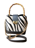 Borsa Manico in Bambù in Pelle Cavallino