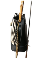 Borsa Manico in Bambù in Pelle Cavallino