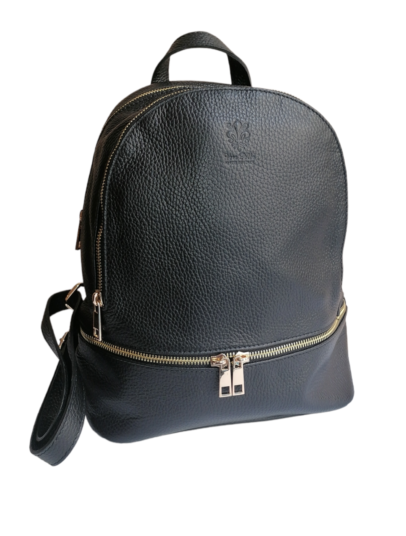 Zaino nero da uomo con logo e cerniera verticale Romeo Gigli Zaino nero da uomo con logo e cerniera verticale Romeo Gigli