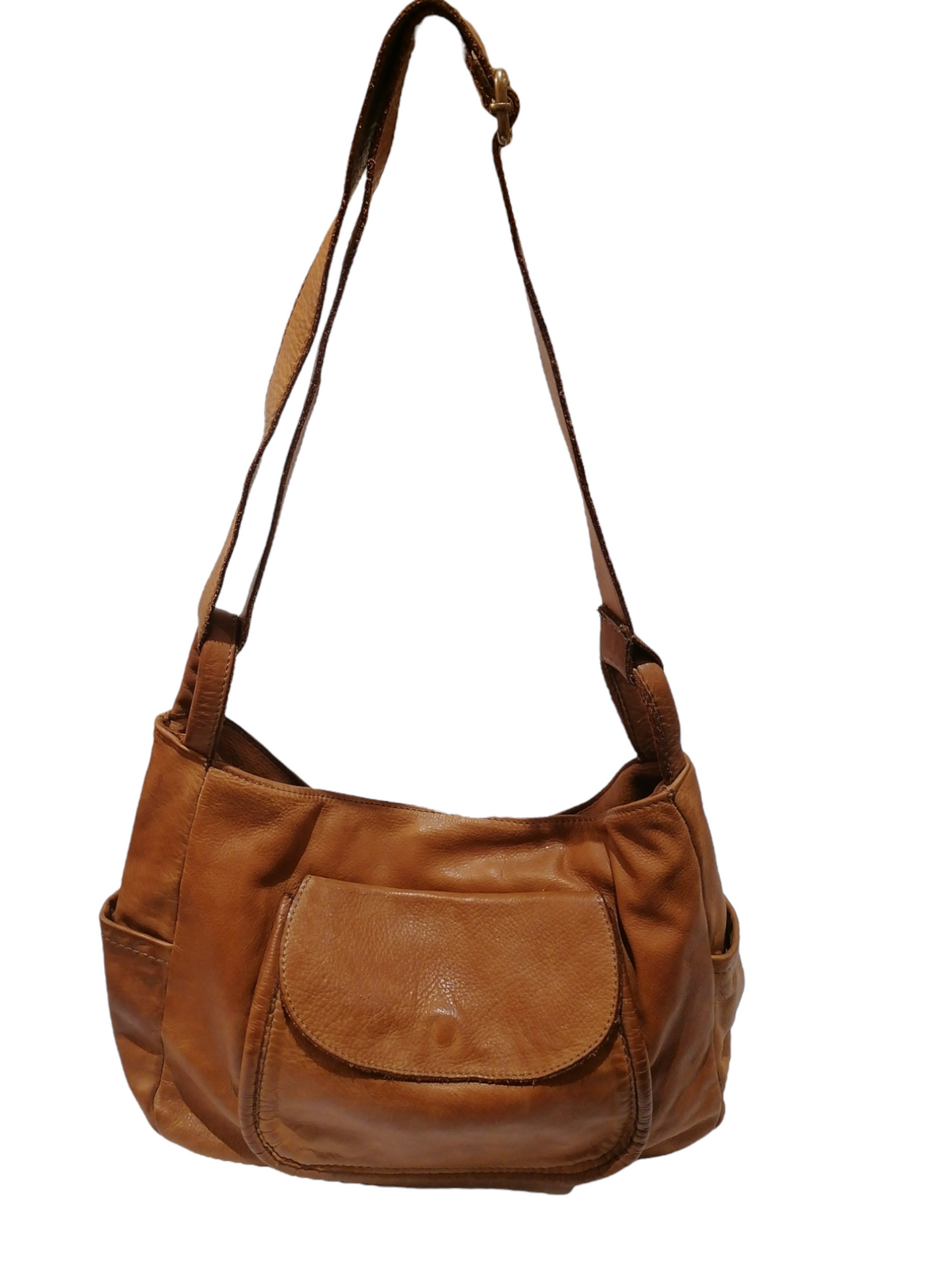 Borsa Hobo con Tasca in Sauvage Pelle Stile Vintage