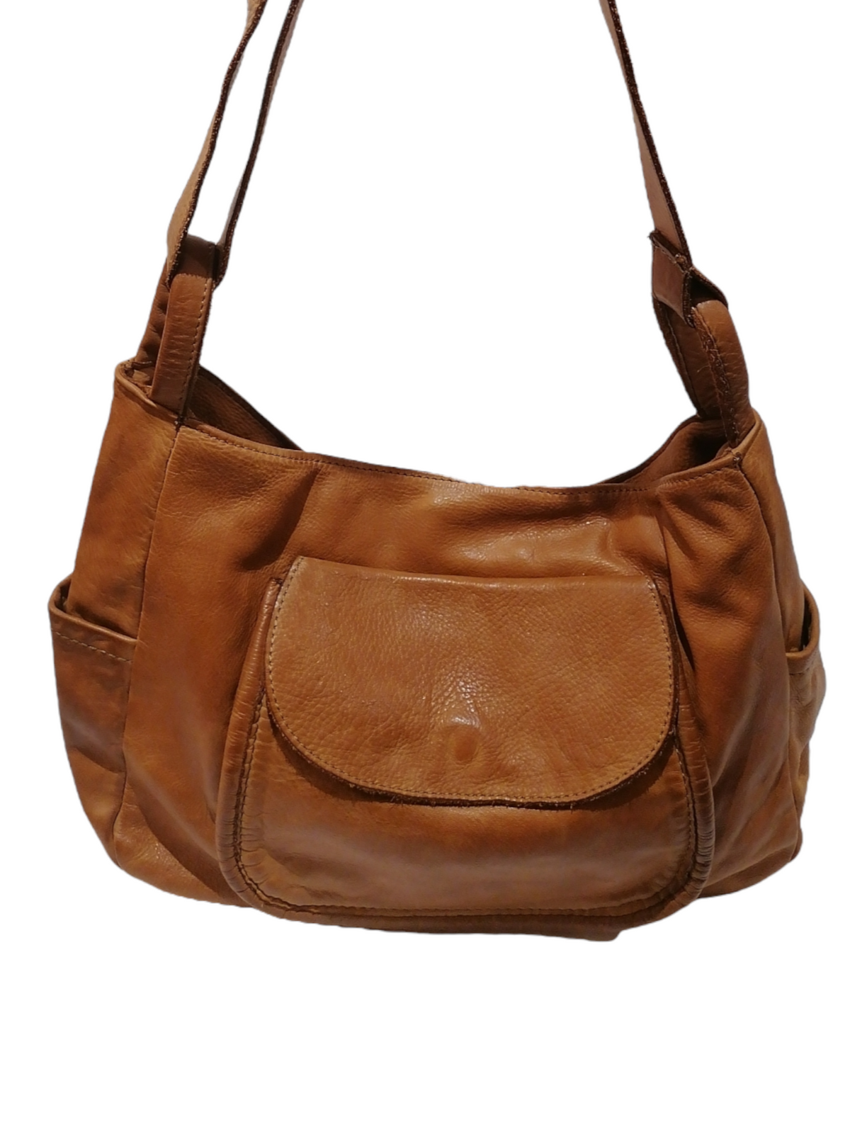 Borsa Hobo con Tasca in Sauvage Pelle Stile Vintage