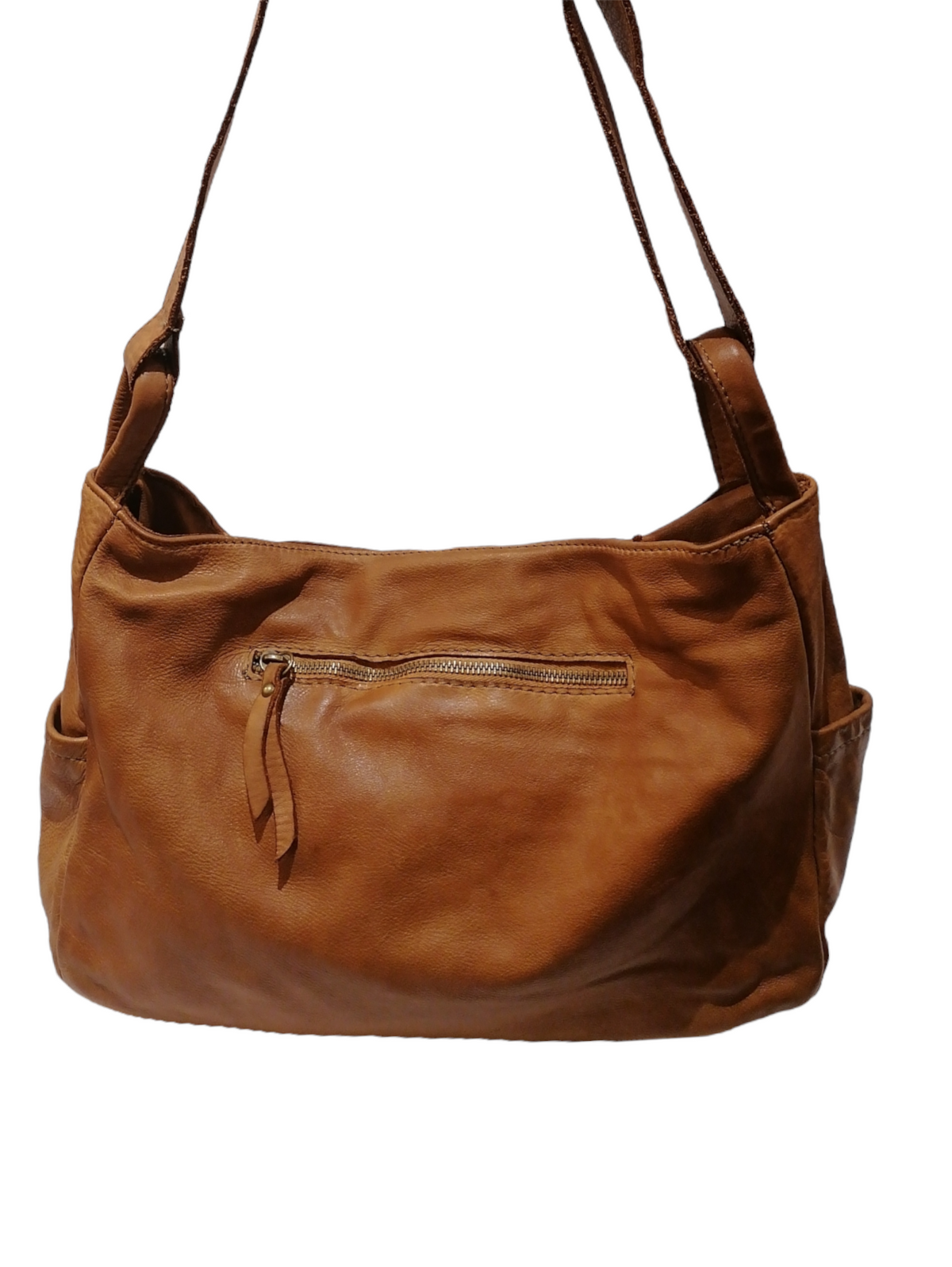 Borsa Hobo con Tasca in Sauvage Pelle Stile Vintage