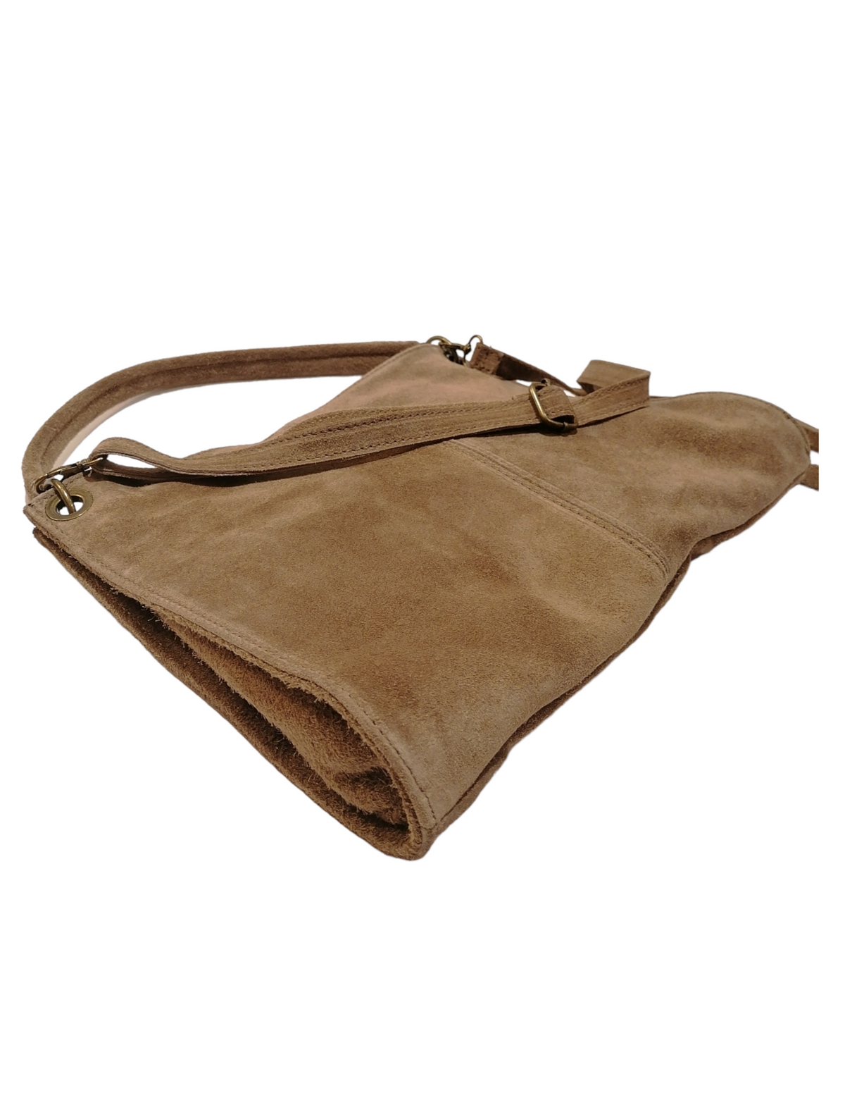 Borsa Hobo in Vera Pelle Scamosciata