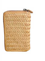 POFSS18-7507 Portafoglio trifold in Pelle Intrecciata effetto Vintage