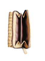 POFSS18-7507 Portafoglio trifold in Pelle Intrecciata effetto Vintage