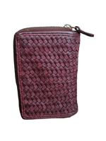 POFSS18-7507 Portafoglio trifold in Pelle Intrecciata effetto Vintage