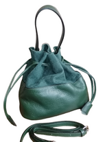 Borsa Morbida a Secchiello in Vera Pelle Scamosciata