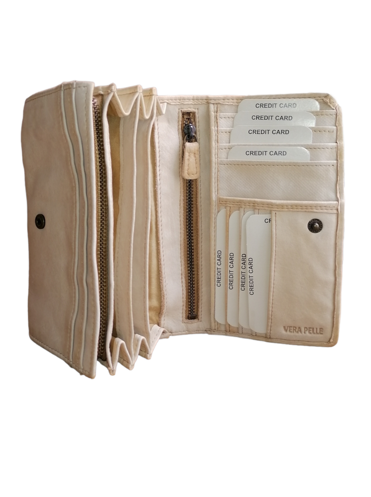 POFSS18-7506 Portafoglio Bifold in Pelle Intrecciata effetto Vintage