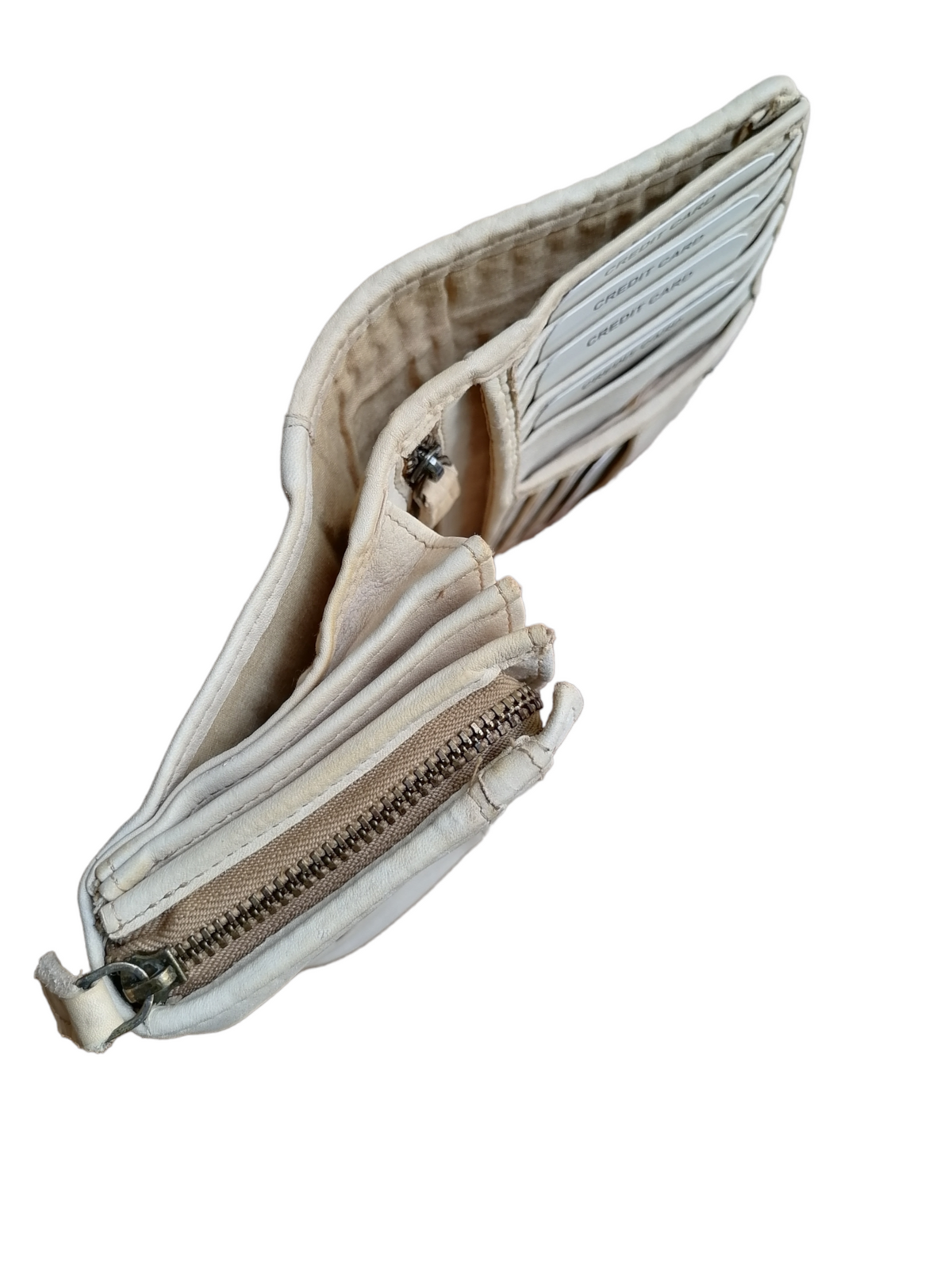 POFSS18-7506 Portafoglio Bifold in Pelle Intrecciata effetto Vintage
