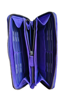 POFSS7505 Portafoglio Bifold a Cerniera in Pelle Intrecciata Effetto Vintage