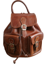 Carica l&#39;immagine nel visualizzatore di Gallery, Zaino 2 Tasche in Vero Cuoio Made in Italy

