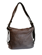 Carica l&#39;immagine nel visualizzatore di Gallery, 2way Zaino 2 cerniere Vera Pelle Intrecciata Sauvage Vintage Donna
