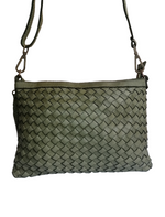 Tracolla Rettangolo 20x26 Intrecciata Vera Pelle Sauvage Vintage