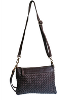 Tracolla Rettangolo Intrecciata 20x30 Vera Pelle Sauvage Vintage