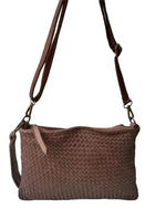 Tracolla Media Intrecciata 18x28cm Vera Pelle Sauvage Stile Vintage