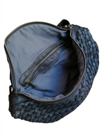 Marsupio L Unisex in Vera Pelle Sauvage Intrecciata Stile Vintage