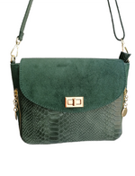 Borsa a Tracolla con 2 ciondoli in Vera Pelle Combinazione