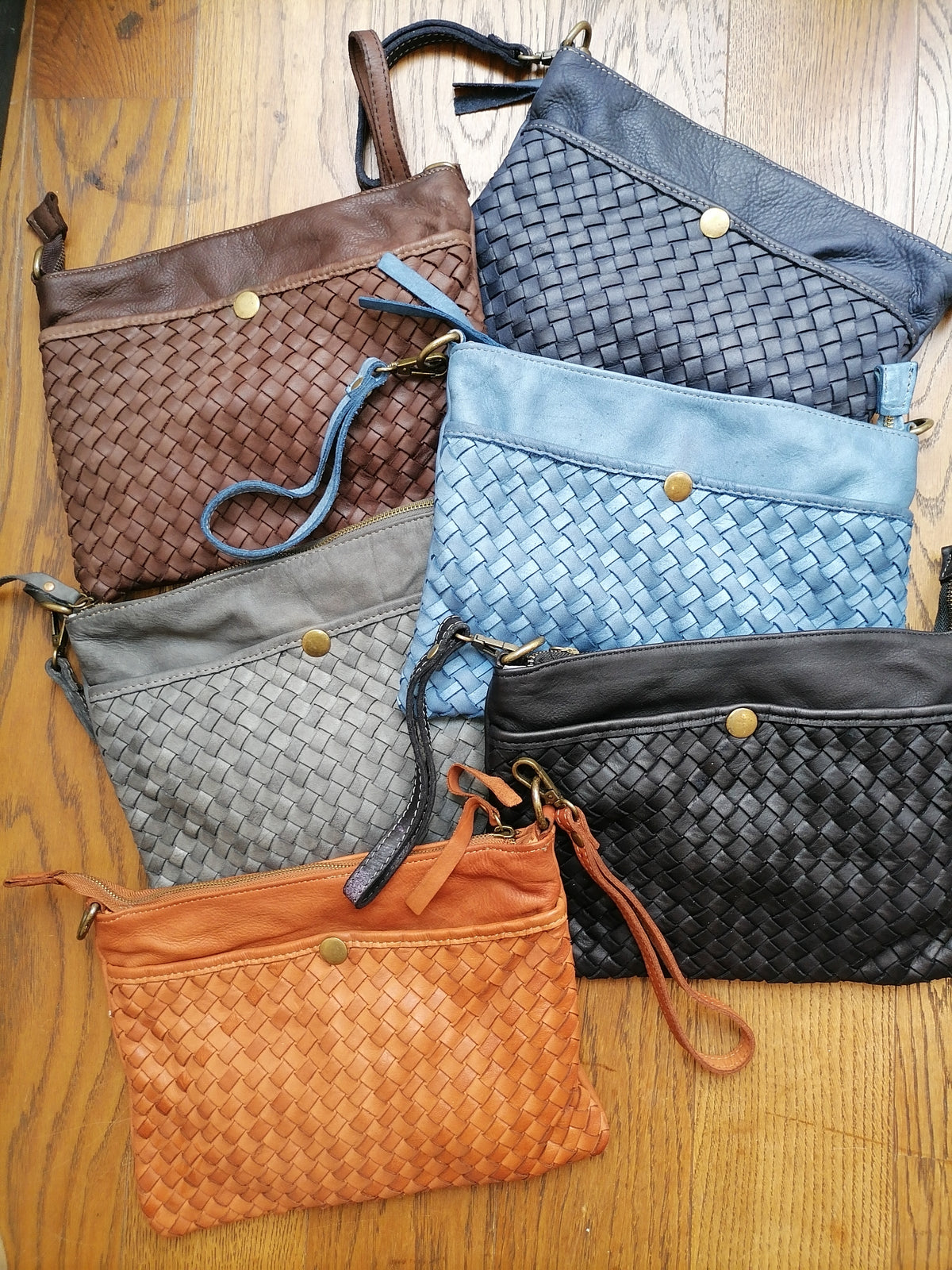 Tracolla Intrecciata Bottone 20 x 28 Vera Pelle Sauvage Vintage