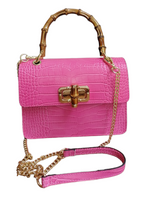 Borsa Vera Pelle Rigida Bambù Modello M