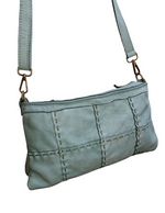 Tracolla Piccola Quadretti 15x25cm Vera Pelle Sauvage Vintage