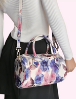 Bauletto Cilindrico in Vera Pelle Fantasia Fiori