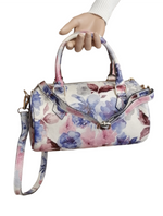 Bauletto Cilindrico in Vera Pelle Fantasia Fiori