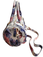 Bauletto Cilindrico in Vera Pelle Fantasia Fiori